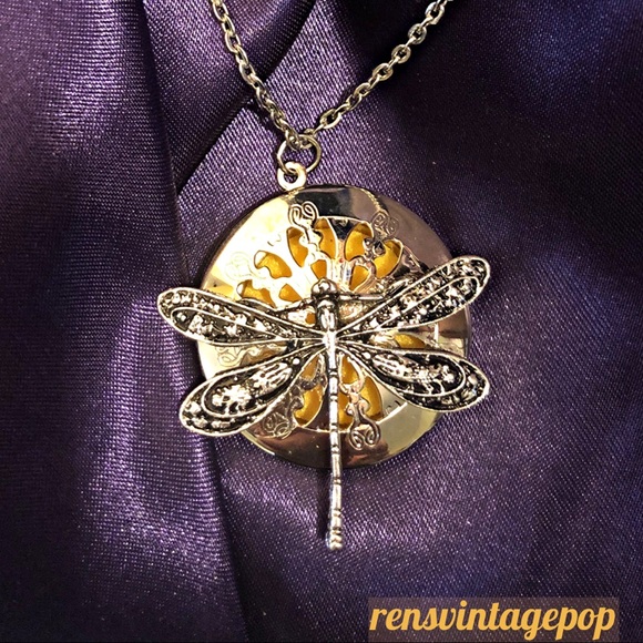 Jewelry - Dragonfly Aromatherapy Locket Necklace